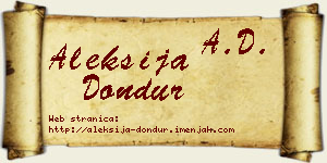 Aleksija Dondur vizit kartica